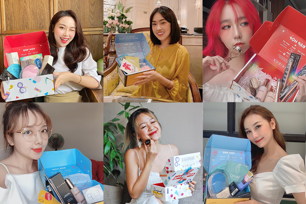 Điểm danh các hot girl đập hộp Beauty Box siêu hoành tráng dịp 20/10
