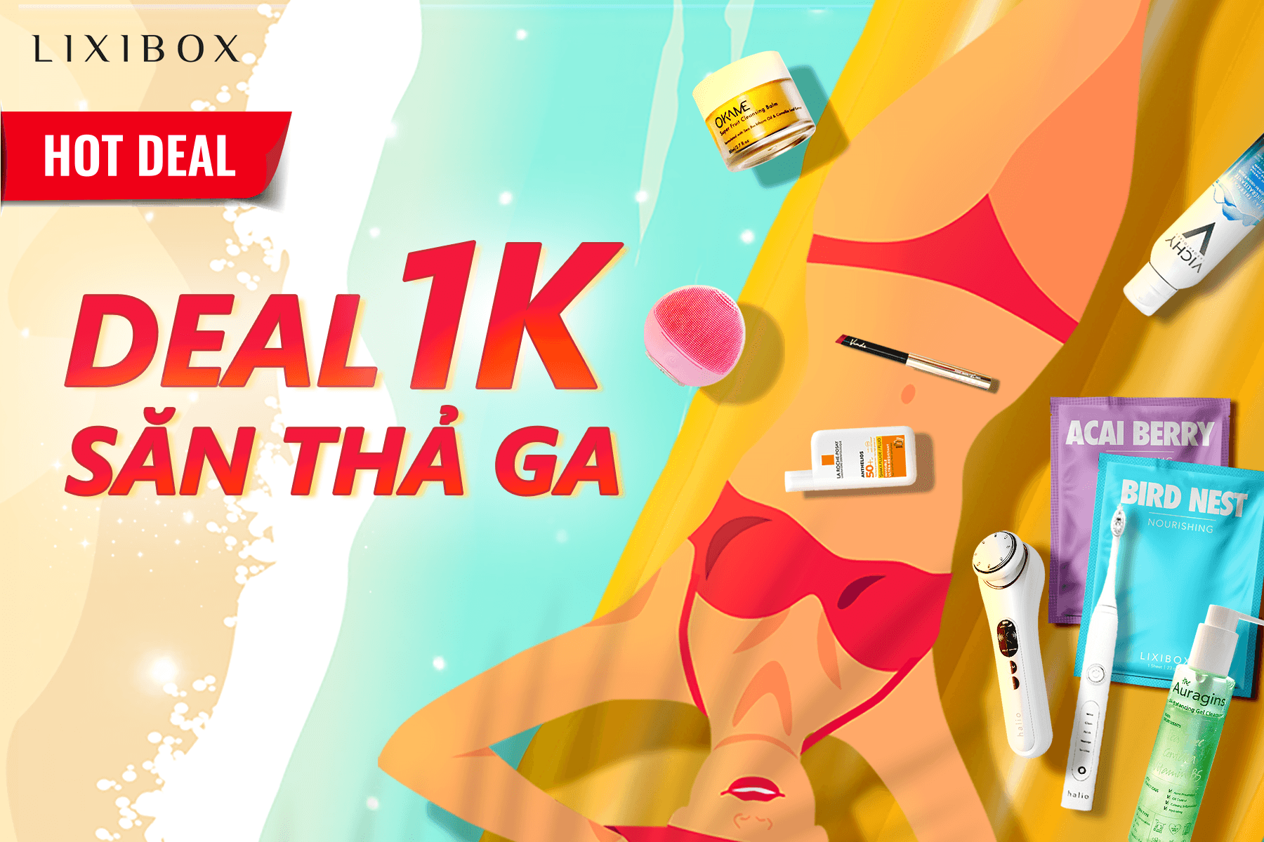 CẤP BÁO: Săn deal 1K "bách phát bách trúng", nhận quà siêu chất lượng từ GWP tại Lixibox