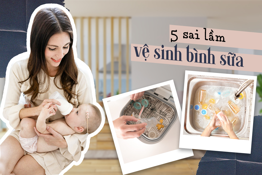 Bình sữa dùng mỗi ngày mà mẹ vệ sinh sai cách thì bảo sao con yêu cứ đau bụng