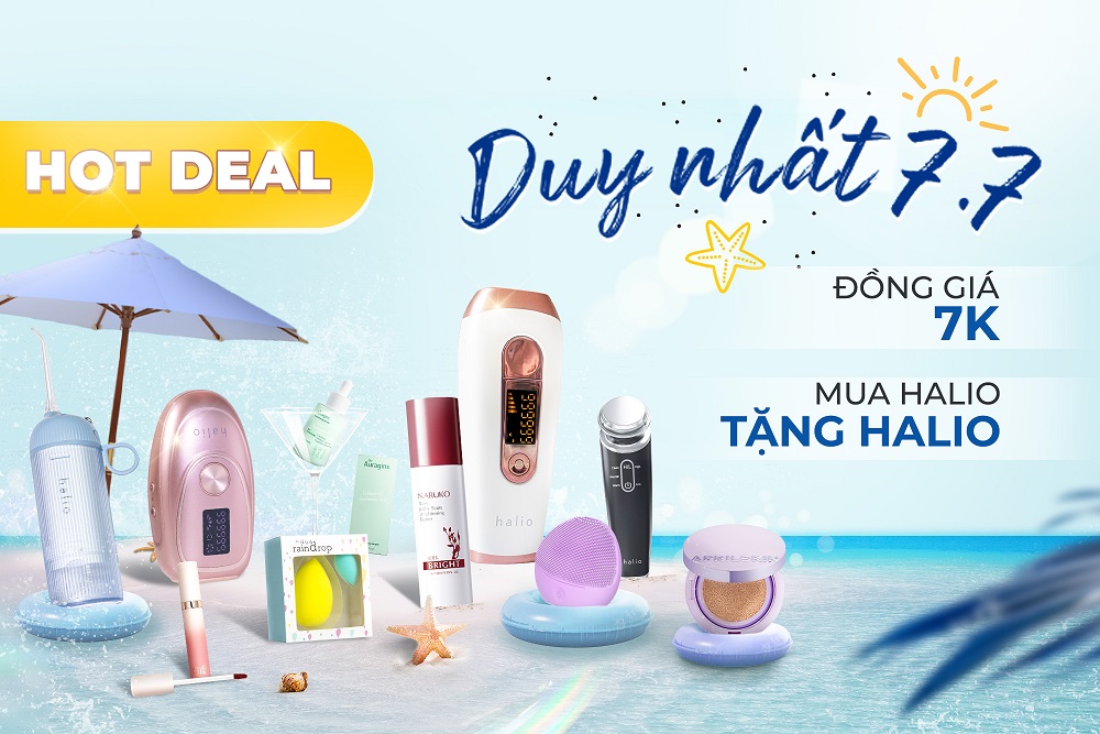 GWP (Gift with Purchase): Siêu sale 7.7 với loạt máy làm đẹp Halio giảm đậm đến 38%, đã vậy còn kèm quà tặng hơn 1 triệu!