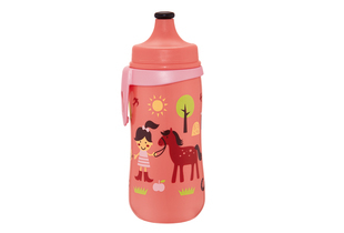 Bình Tập Uống Nước 330ml Có Khóa Ấn Kéo Chống Đổ Nước Nip - Bé Gái