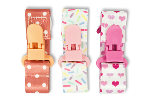 Set 3 Cái Dụng Cụ Kẹp Ti Giả Chống Rơi Cho Em Bé Set Pink Heart