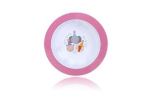 Bát Ăn Dặm Cho Bé Kèm Thìa & Dĩa Upass - Hồng Nhạt