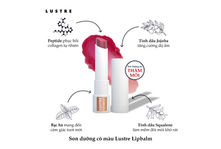 Son dưỡng có màu trị thâm môi Lustre Tinted Lip Balm - Hibiscus