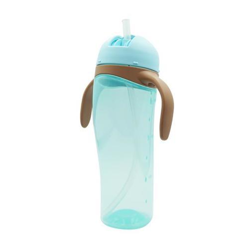 Bình Uống Nước Ống Hút Có Tay Cầm Màu Xanh Dương 330ml