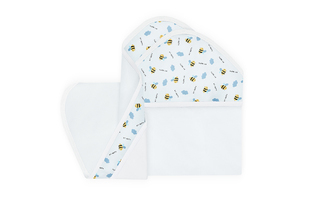 Chăn Ủ Chất Cotton Họa Tiết Con Ong 02 Lớp Lullaby - Màu Trắng