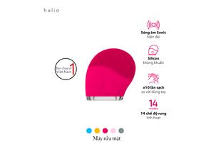 Máy rửa mặt Halio Facial Cleansing & Massaging Device - Hot Pink