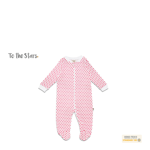 Bộ Bodysuit Liền Tất To The Stars Họa Tiết Trái Tim Cho Bé 03-06 Tháng