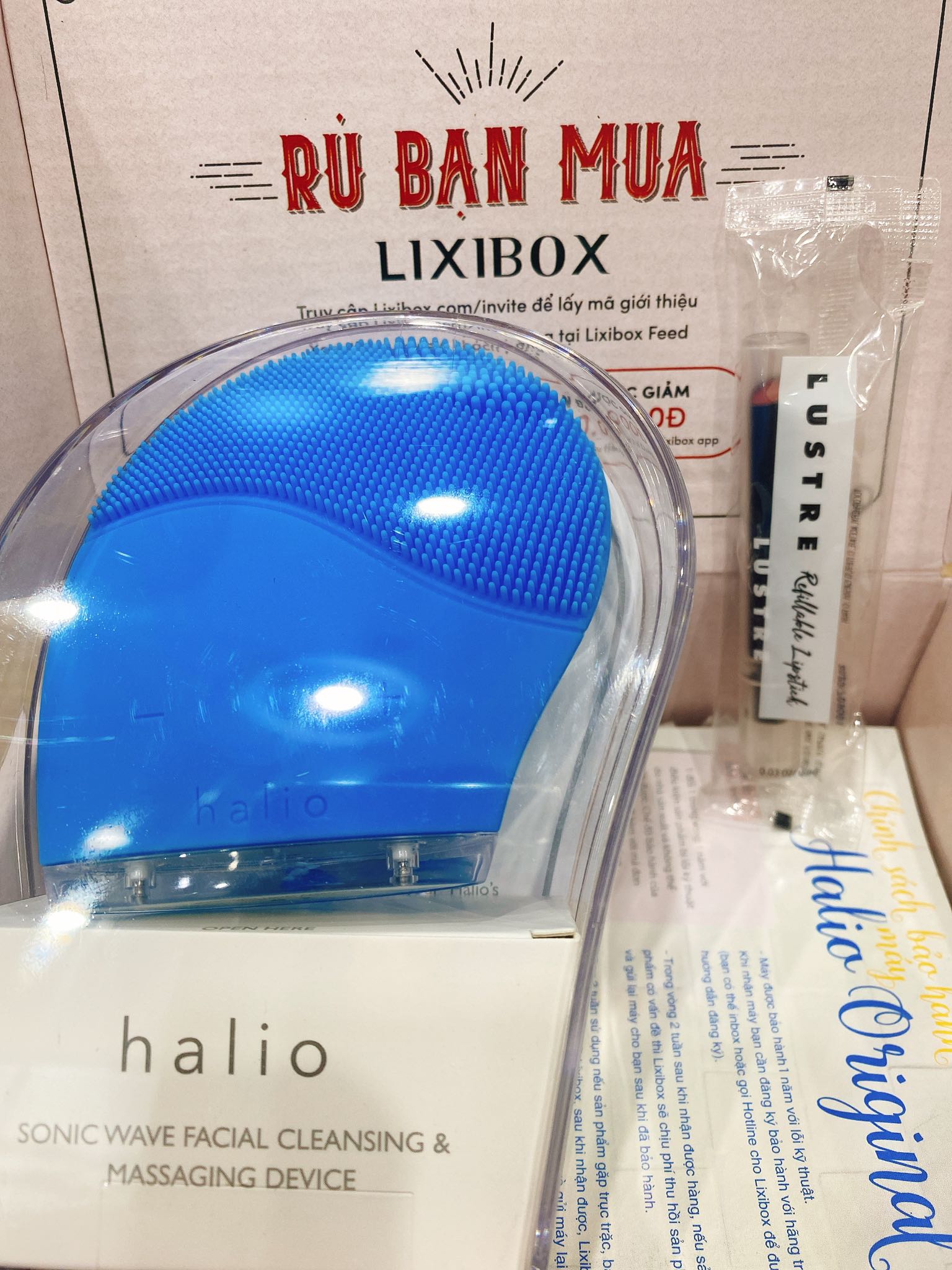 Halio Facial Cleansing & Massaging Device Sky Blue Limited Edition
