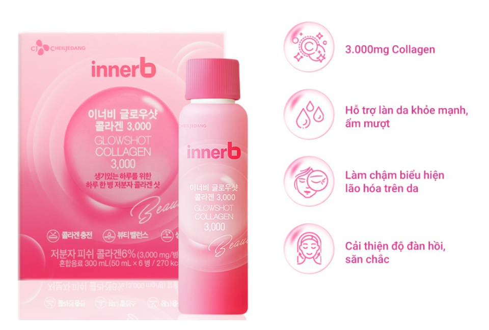 Nước Uống Collagen Làm Đẹp Da InnerB GlowShot Collagen 6 chai x 50ml ...