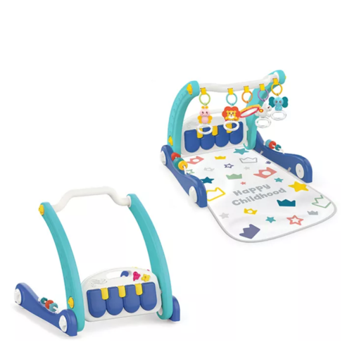 Đồ Chơi Tập Đi Kết Hợp Thảm Đạp Nhạc Huanger 2 In 1 Piano Rack and Walker Màu Xanh