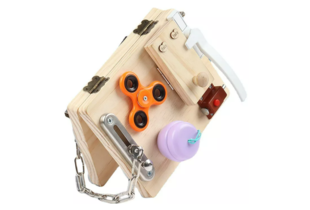 Đồ Chơi Gỗ Giáo Dục Wooden Folding Busy Board Lock Box