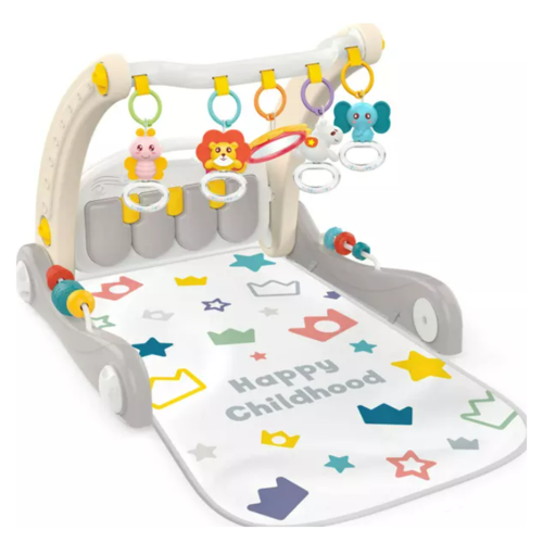 Đồ Chơi Tập Đi Kết Hợp Thảm Đạp Nhạc Huanger 2 In 1 Piano Rack and Walker Màu Xám