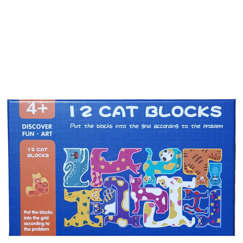 Đồ Chơi Gỗ Ghép Hình Động Vật 12 Cats Blocks