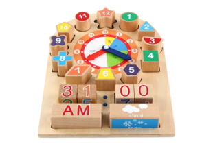 Đồ Chơi Gỗ Ghép Hình Clock Building Blocks