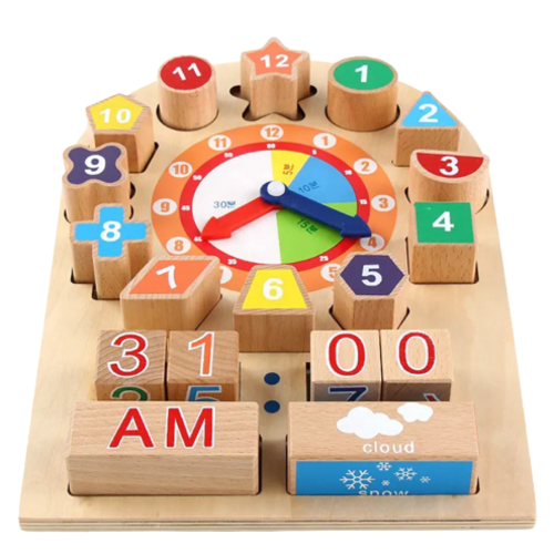 Đồ Chơi Gỗ Ghép Hình Clock Building Blocks