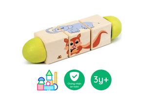 Đồ Chơi Gỗ Ghép Hình Rotating Puzzle - Động vật