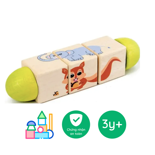 Đồ Chơi Gỗ Ghép Hình Rotating Puzzle - Động vật