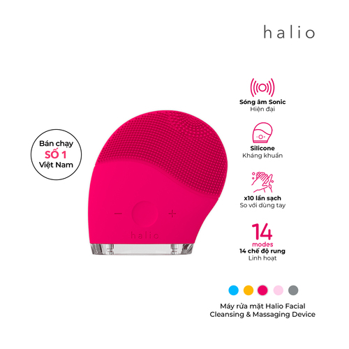 Halio Facial Cleansing & Massaging Device Hot Pink Limited Edition