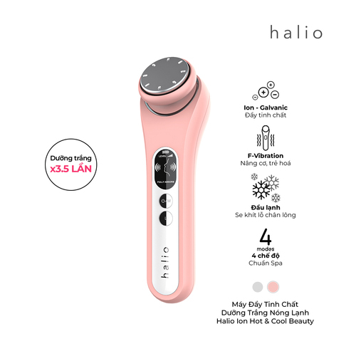 Máy Massage Đẩy Tinh Chất Nâng Cơ Mặt Nóng Lạnh Halio Ion Hot & Cool Beauty Device- Coral Limited Edition