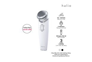 Máy đẩy tinh chất dưỡng trắng Halio Ion Cleansing & Moisturizing Beauty Device White Limited Edition