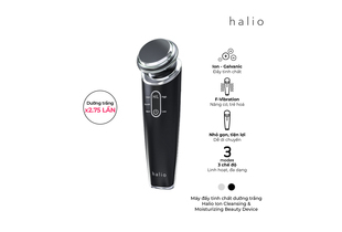 Máy Đẩy Tinh Chất Dưỡng Trắng Halio Ion Cleansing & Moisturizing Beauty Device Black Limited Edition