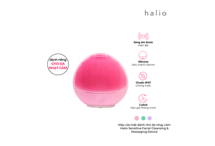 Máy rửa mặt dành cho da nhạy cảm Halio Sensitive Facial Cleansing & Massaging Device baby pink Limited Edition