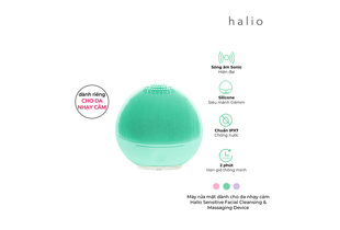 Máy rửa mặt dành cho da nhạy cảm Halio Sensitive Facial Cleansing & Massaging Device Sweet Mint Limited Edition