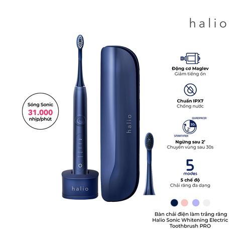 Bàn chải điện làm trắng răng Halio Sonic Whitening Electric Toothbrush Limited Edition - Midnight Blue