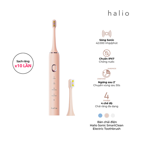 Bàn chải điện Halio Sonic SmartClean Electric Toothbrush Coral