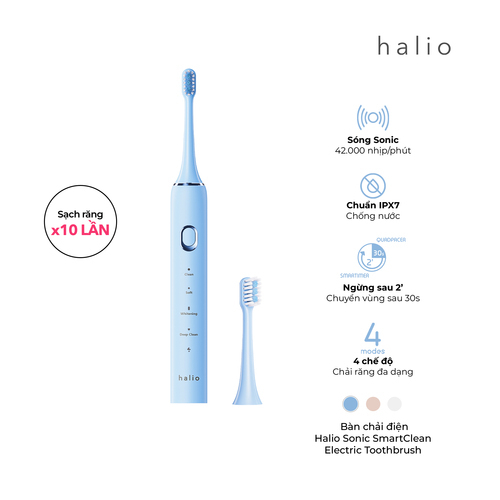 Bàn chải điện Halio Sonic SmartClean Electric Toothbrush Sky Blue