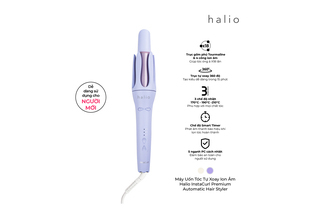 Máy Uốn Tóc Tự Xoay Ion Âm Halio instaCurl Premium Automatic Hair Styler Periwinkle