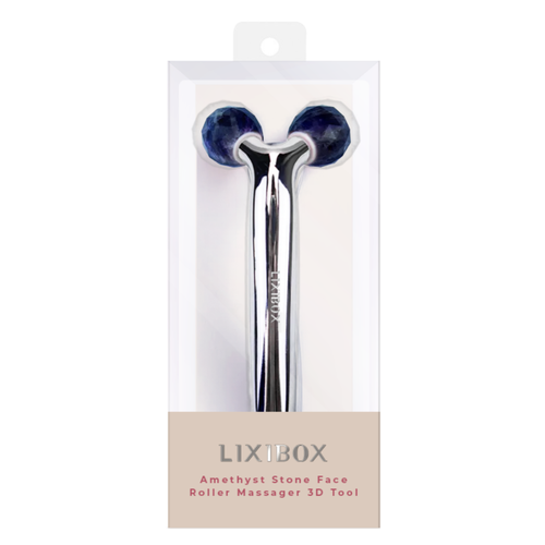 Thanh Lăn Massage Mặt Đá Thạch Anh Tím Lixibox Amethyst Stone Face Roller Massager 3D Tool