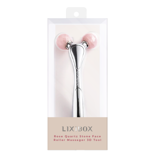 Thanh Lăn Massage Mặt Đá Thạch Anh Hồng Lixibox Rose Quartz Stone Face Roller Massager 3D Tool