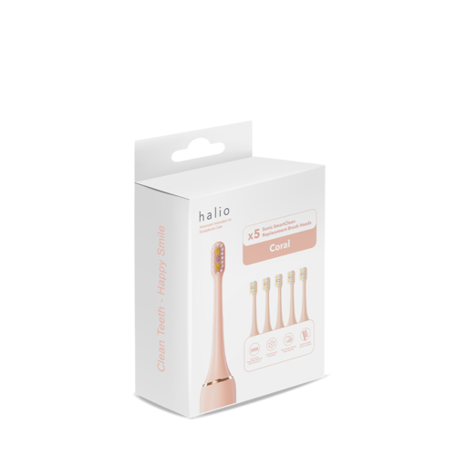 Set 5 Đầu Bàn Chải Thay Thế Halio Sonic SmartClean Replacement Brush Heads Coral
