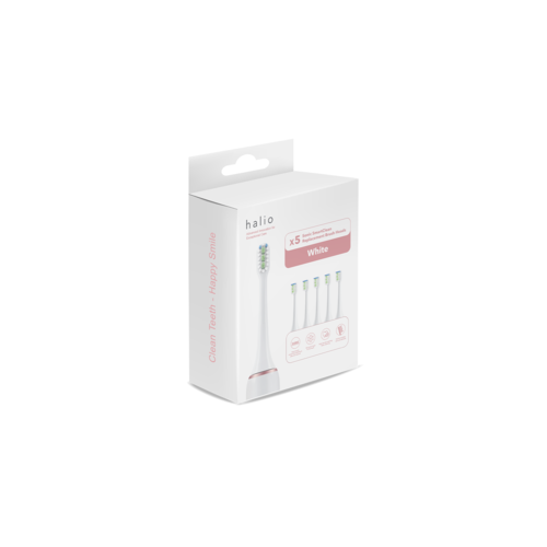 Set 5 Đầu Bàn Chải Thay Thế Halio Sonic SmartClean Replacement Brush Heads White