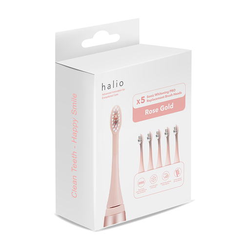 Set 5 Đầu Bàn Chải Thay Thế Halio Sonic Whitening Replacement Brush Heads Rose Gold