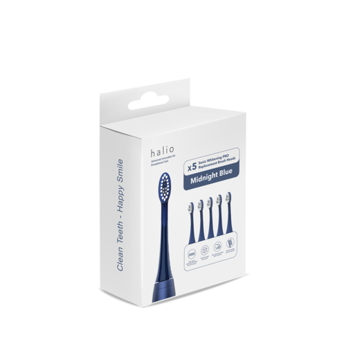 Set 5 Đầu Bàn Chải Thay Thế Halio Sonic Whitening Replacement Brush Heads Midnight Blue