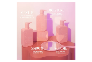 Sản phẩm Dầu Gội MONDAY SMOOTH Dành Cho Tóc Dợn Sóng, Xoăn, Khó Vào Nếp 354ml trên nền hồng, bao gồm các loại dầu gội và dầu xả khác của thương hiệu MONDAY, nhấn mạnh tính năng chăm sóc tóc mượt mà và dễ kiểm soát.