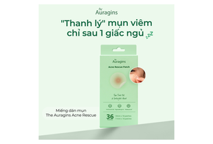 Miếng Dán Mụn The Auragins Acne Rescue Patch chứa BHA làm dịu và giảm viêm mụn, 36 miếng, bao gồm 18 miếng kích thước 14mm và 18 miếng kích thước 11mm, hỗ trợ điều trị mụn hiệu quả trong khi ngủ.