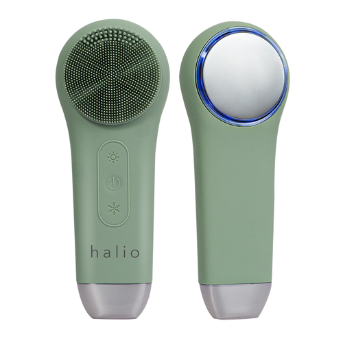 Máy Rửa Mặt Massage Tích Hợp Liệu Pháp Ánh Sáng và Nhiệt Halio Multi-task Cleansing & Massaging Device with Red Blue Light Therapy 5 in 1 - Sage Green