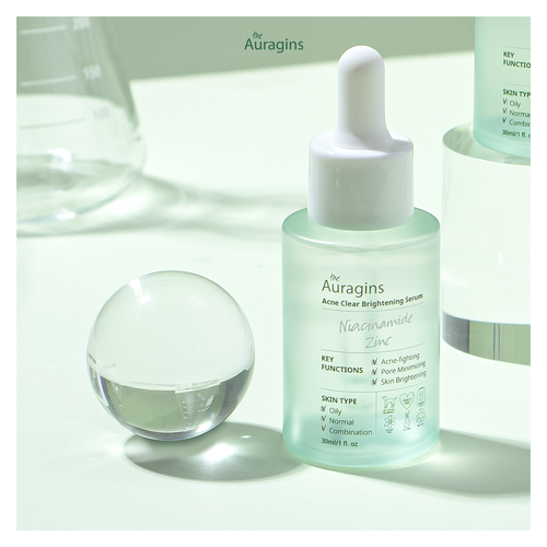 Tinh chất cho da dầu mụn The Auragins 10% Niacinamide + 1% Zinc Acne Clear Brightening Serum