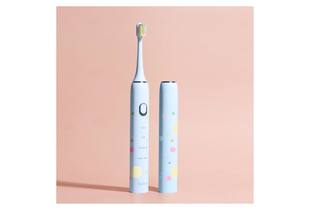 Bàn chải điện Halio Sonic SmartClean Electric Toothbrush Spring Breeze với thiết kế màu sắc tươi sáng, bao gồm các chế độ Clean, Soft, Whitening, và Deep Clean.