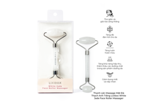 Thanh Lăn Massage Mặt Đá Thạch Anh Trắng Lixibox White Jade Face Roller Massager, hỗ trợ giảm bọng mắt, tăng độ đàn hồi cho da và cải thiện lưu thông máu, giúp thẩm thấu tốt hơn các sản phẩm dưỡng da.