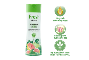 Dầu gội Fresh Ngăn Ngừa Gãy Rụng 180g chứa tinh chất Bưởi Hồng Ngọc, Pro-vitamin B5, bổ sung dinh dưỡng cho tóc với hệ dưỡng chất thiên nhiên Hairdian AP-GL, giúp nuôi dưỡng và bảo vệ tóc chắc khỏe.