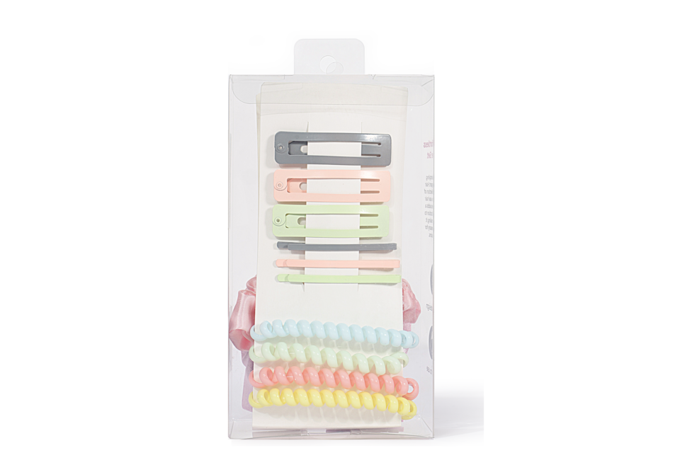 Set Phụ Kiện Tóc Lixibox Effortless Elegance Set bao gồm nhiều kiểu kẹp tóc và dây buộc với màu sắc pastel tươi sáng, hoàn hảo cho việc tạo kiểu tóc hàng ngày.
