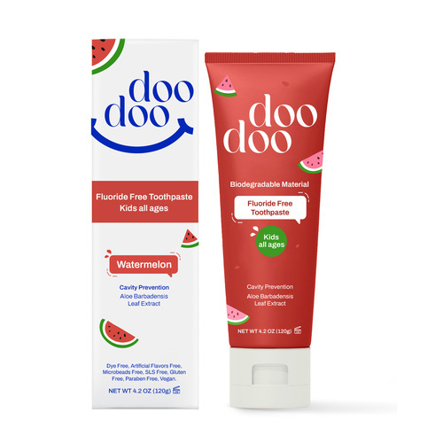 Kem Đánh Răng Doodoo Fluoride Free Toothpaste Kids All Ages Ngừa Sâu Răng Dành Cho Mọi Lứa Tuổi 120g Watermelon
