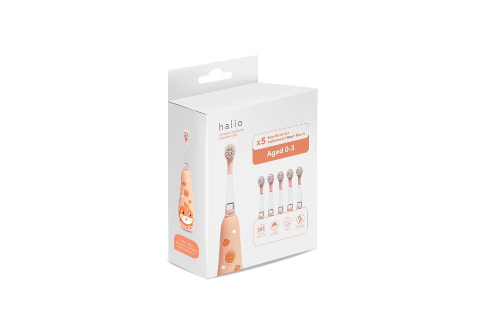 Set 5 Đầu Bàn Chải Thay Thế Halio Smartsonic Electric Kid Replacement Brush Heads Tuổi Từ 0 - 3 được thiết kế cho trẻ nhỏ với chất liệu an toàn, mang lại sự chăm sóc răng miệng tốt nhất cho trẻ em.