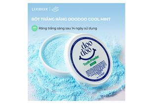 Bột Trắng Răng Doodoo Toothpowder Cool Mint 50g, bột tự nhiên giúp làm trắng và giữ cho hơi thở thơm mát, kết quả trắng sáng sau 14 ngày sử dụng. Hỗ trợ sức khỏe răng miệng tối ưu.