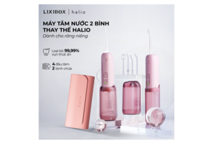 Máy Tăm Nước 2 Bình Thay Thế Halio UltraClean Express Hydro Floss Phiên Bản Nâng Cấp Dành Cho Răng Niềng - Muted Rose